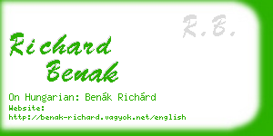 richard benak business card