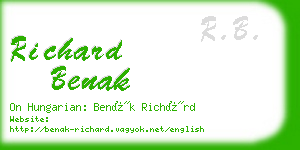 richard benak business card